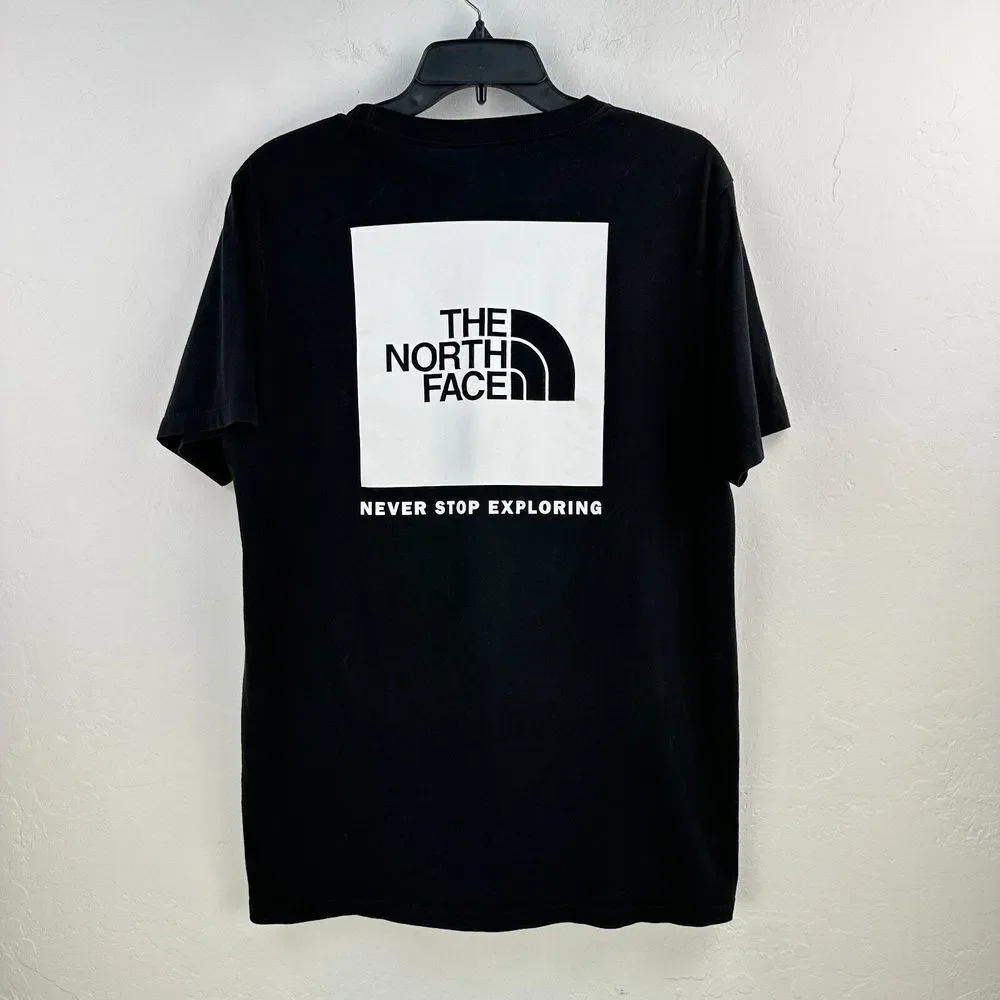 The North Face Tshirt Mens Large‎ Black White Never Stop Exploring Outdoors Camp